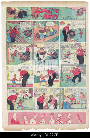 1927 Farbe Sonntag Comic-Strip, Gasoline Alley von Frank King. Stockfoto