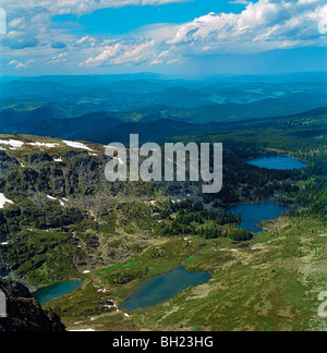 Karakol Seen und dem Iolgo Grat. Altai-Gebirge Russland Stockfoto