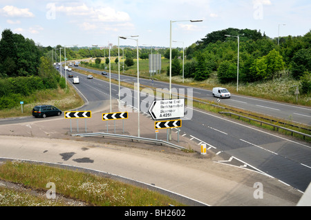 A41 Kreuzung in Hertfordshire, Großbritannien. Stockfoto