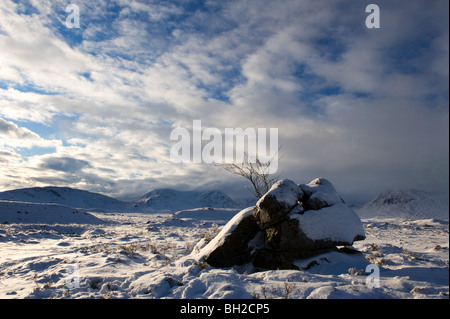 Rannoch Moor, in der Nähe von Glencoe im Winter. Stockfoto