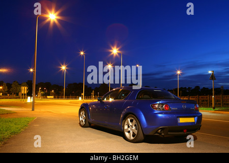 Nacht Schuss des Mazda RX-8 Stockfoto