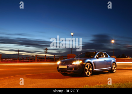 Nacht Schuss des Mazda RX-8 Stockfoto