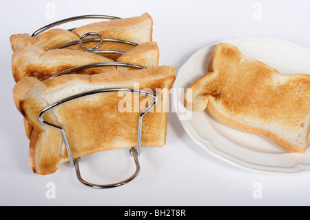 Toast im rack Stockfoto