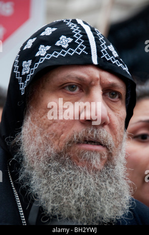 Ägyptische Kopten Protest gegen eine Erhöhung der islamischen Verfolgung und Angriffe gegen die christliche Minderheit. 23. Januar 2010 Stockfoto