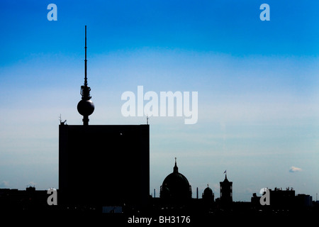Berliner Skyline aus der Reichstag Dachterrasse mit Blick nach Osten, Berlin, Deutschland Stockfoto