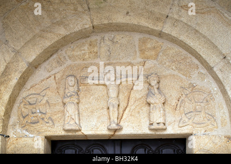 Detail aus Saint Gigner Kirche, Stadt Pluvigner, Departement Morbihan, Bretagne, Frankreich Stockfoto