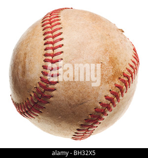 Baseball mit roten Nähten Baseball isoliert auf weißem Hintergrund Stockfoto