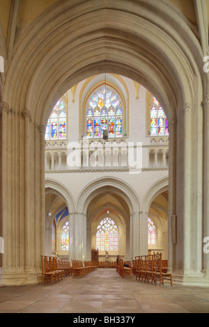 Innenraum der Kathedrale Saint-Corentin, Stadt Quimper, Handelsverträge des Finistere, Bretagne, Frankreich Stockfoto