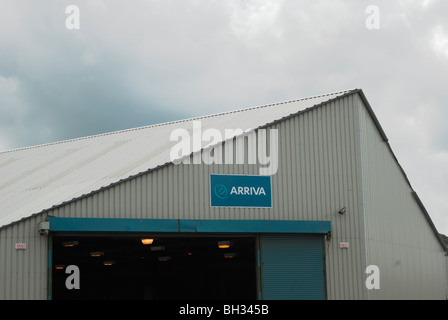 Arriva Bus Depot, Aberystwyth, Wales. Stockfoto