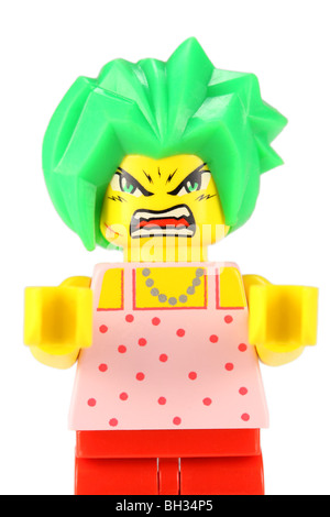 LEGO-Mädchen, das ein bad Hair day Stockfoto