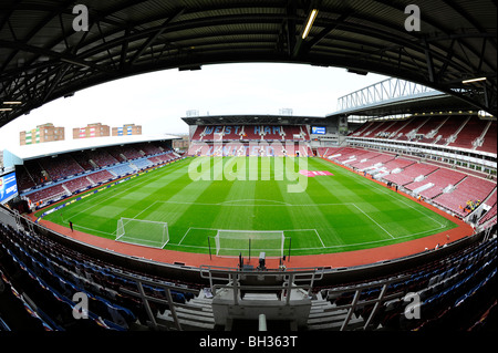 Innenansicht der Boleyn Ground Stadium (auch bekannt als Upton Park), London. Heimat des West Ham United Football Club Stockfoto