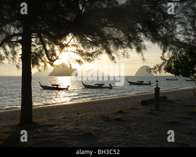 Sonnenaufgang auf der Insel von Ko Hai, Andamanensee, Thailand Stockfoto