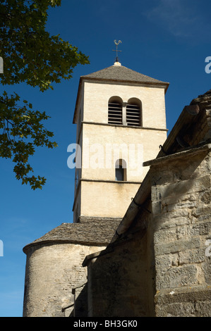 Kirchturm Chateau Chalon-Frankreich Stockfoto