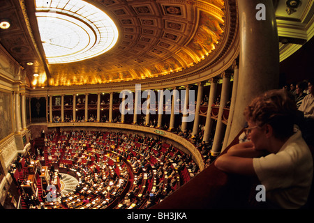 PLENARSAAL IM PALAIS BOURBON, SITZ DER FRANZÖSISCHEN NATIONALVERSAMMLUNG, PARLAMENT, PARIS (75) Stockfoto