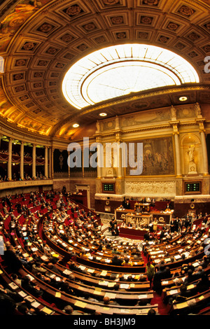 PLENARSAAL IM PALAIS BOURBON, SITZ DER FRANZÖSISCHEN NATIONALVERSAMMLUNG, PARLAMENT, PARIS (75) Stockfoto