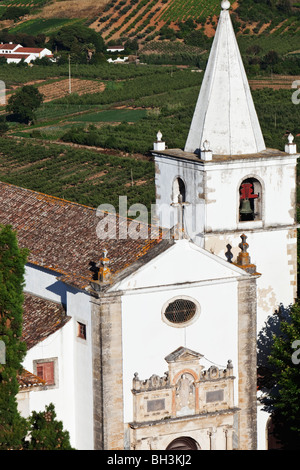 Kirche Santa Maria Obidos Estremadura Portugal Stockfoto