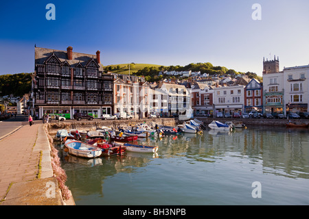 „The Boat Float“ oder Dartmouth Quay vom South Embankment, Dartmouth, Devon, England, Großbritannien Stockfoto