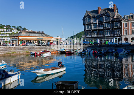 South Embankment und Old Station, The Boat Float, Dartmouth, Devon, England, Vereinigtes Königreich Stockfoto