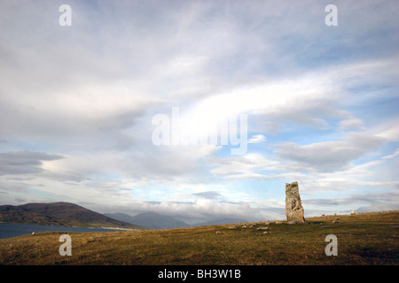 MacLeods Stein auf Isle of Harris. Stockfoto