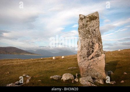 MacLeods Stein auf Isle of Harris. Stockfoto