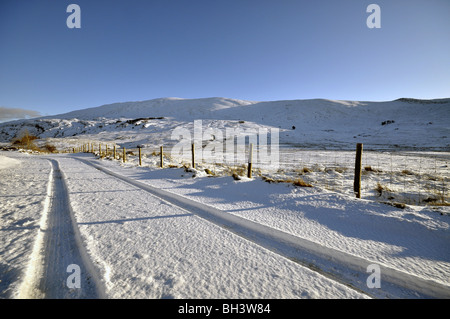 Pen-y-Gwryd Gwynedd Snowdonia Winterszene Januar 2010 Stockfoto