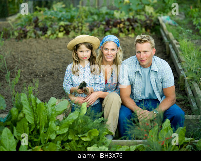 Ein Familienporträt in einer Zuteilung Stockfoto