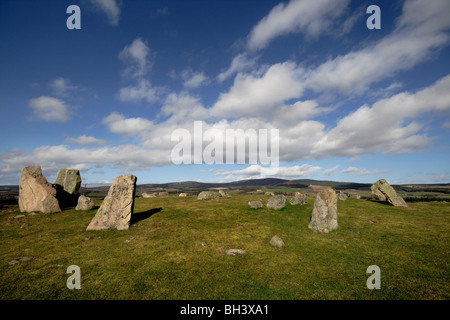 Tomnaverie Steinkreis am Tarland. Stockfoto