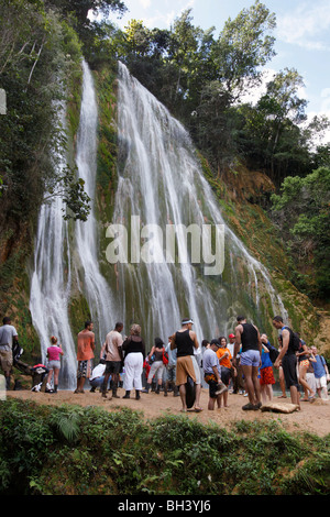 El Limon Wasserfall, Halbinsel Samana, Dominikanische Republik Stockfoto