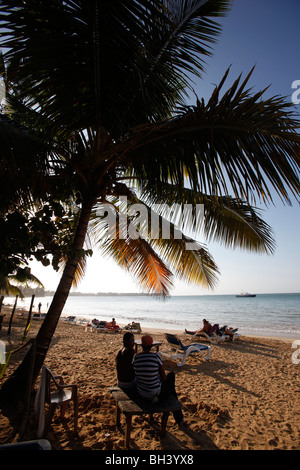 Sonnenuntergang am Strand, Las Terrenas, Halbinsel Samaná, Dominikanische Republik Stockfoto