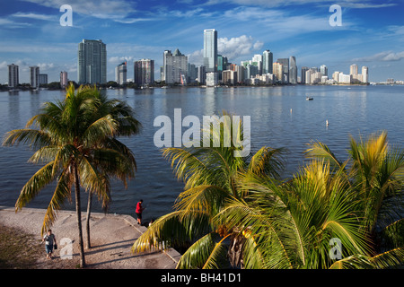 Skyline von Miami & Biscayne Bay, Miami, Florida Stockfoto