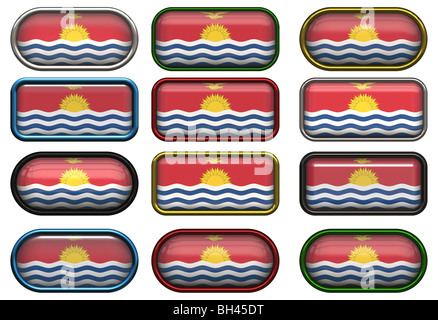 zwölf Tasten der Flagge Kiribati Stockfoto