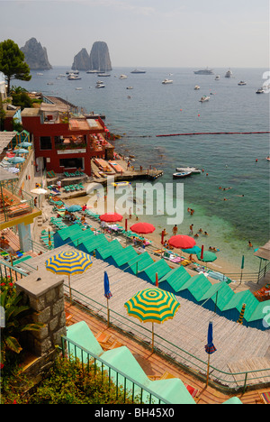 Marina Piccola, Insel Strand von Capri, Neapel, Kampanien, Italien Stockfoto