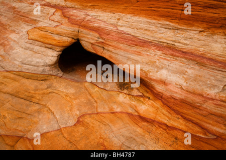 Sandstein-Texturen, Valley of Fire State Park, Nevada, USA Stockfoto