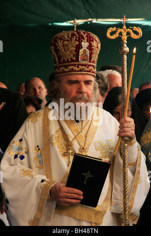 Israel, Jerusalem, griechisch orthodoxe Himmelfahrt Zeremonie an der Himmelfahrt-Kapelle auf dem Ölberg Stockfoto