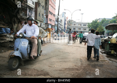 Candid Delhi Indien Alt Delhi Straße Transport Stockfoto