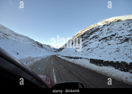 Pass von Llanberis Gwynedd Snowdonia Januar 2010 Stockfoto