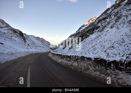 Pass von Llanberis Gwynedd Snowdonia Januar 2010 Stockfoto