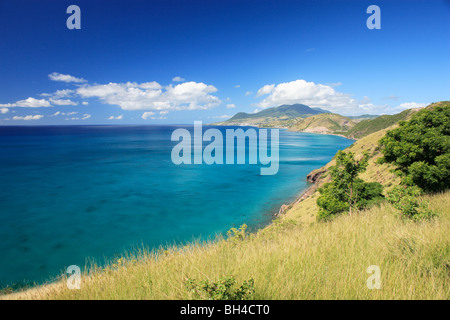 Seelandschaft und Strand, St. Kitts, West Indies, Karibik Stockfoto