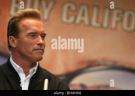 Arnold Schwarzenegger, Förderung von Wirtschaft und Tourismus Beziehungen zwischen Japan und Kalifornien. Tokio, Japan. Stockfoto