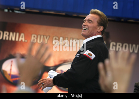 Arnold Schwarzenegger, Förderung von Wirtschaft und Tourismus Beziehungen zwischen Japan und Kalifornien. Tokio, Japan. Stockfoto