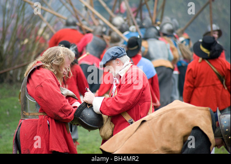 Mitglieder der versiegelten Knoten re erlassen, die Schlacht von Nantwich Stockfoto