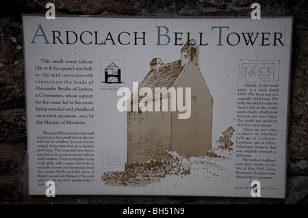 Ardclach historische Bell Tower in Morayshire. Stockfoto