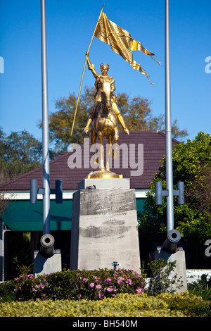Statue von Jeanne d ' Arc, Decatur Street, französischen Markt - New Orleans, Louisiana Stockfoto