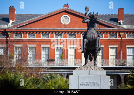 Statue von Andrew Jackson am Jackson Square im French Quarter von New Orleans, LA Stockfoto