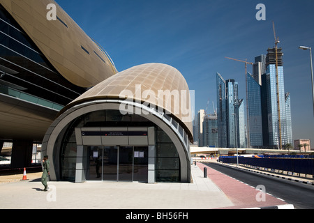 Dubai Metro automatisiert Zug Pendler System Vereinigte Arabische Emirate Stockfoto