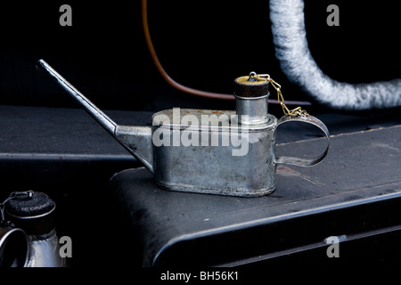 Öltank auf Dampfmaschine, Embsay & Bolton Abbey Dampfeisenbahn, Yorkshire Dales, England Stockfoto