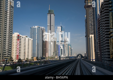 Dubai Metro automatisiert Zug Pendler System Vereinigte Arabische Emirate Stockfoto