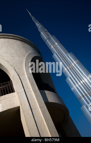 Dramatische Grafik Winkel Burj Khalifa Dubai SEAT2 Adresse Stockfoto