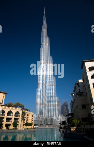 Dramatische Grafik Winkel Burj Khalifa Dubai SEAT2 Adresse Stockfoto