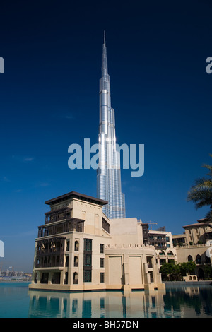 Dramatische Grafik Winkel Burj Khalifa Dubai SEAT2 Adresse Stockfoto